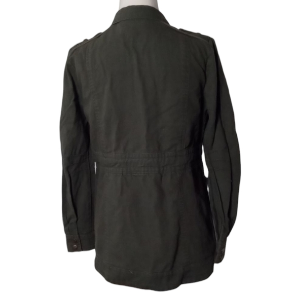 Anthropologie Solitaire Moss Green Utility Military Style Zip Up Jacket Medium - Picture 4 of 7